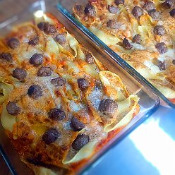 Conchiglioni al forno funghi e salsiccia 2